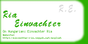ria einvachter business card